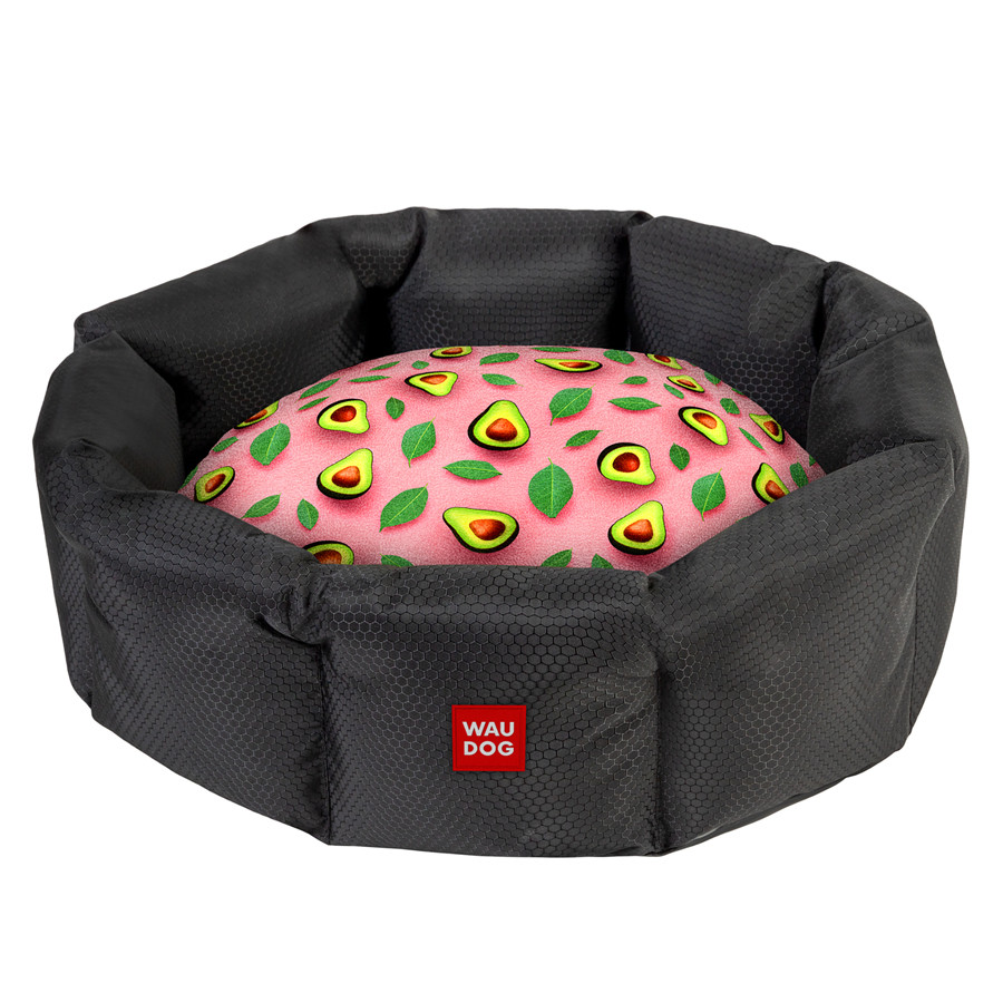Лежанка для собак WAUDOG Relax, малюнок "Авокадо на рожевому", M, Ш 42 см, Д 52 см, В 19 см Коломыя - изображение 1