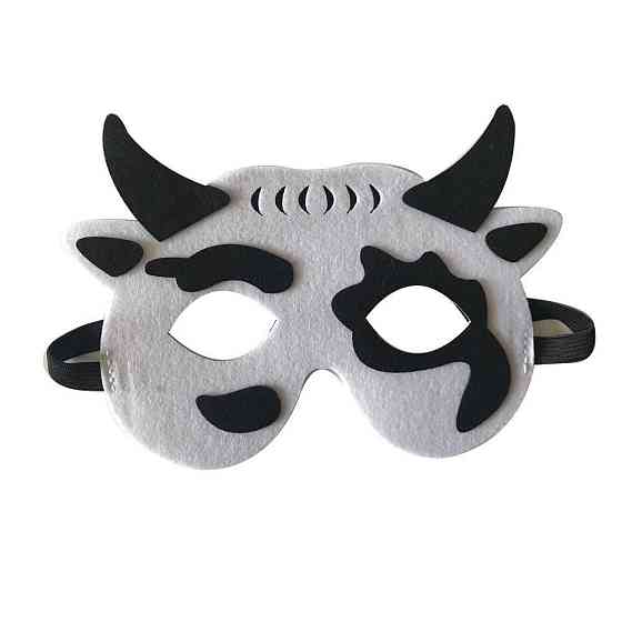 Детская маска из фетра Корова one size черно-белый Киев