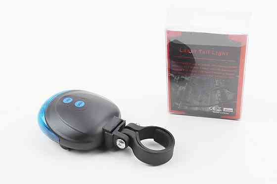 Ліхтар задній 5 діодів+2 лазерних промені, чорно-синій DW-681 (без батарейок) Київ