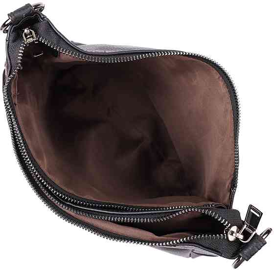 Жіноча сумка з двома ремінцями з натуральної шкіри Vintage 23053 Чорний Київ