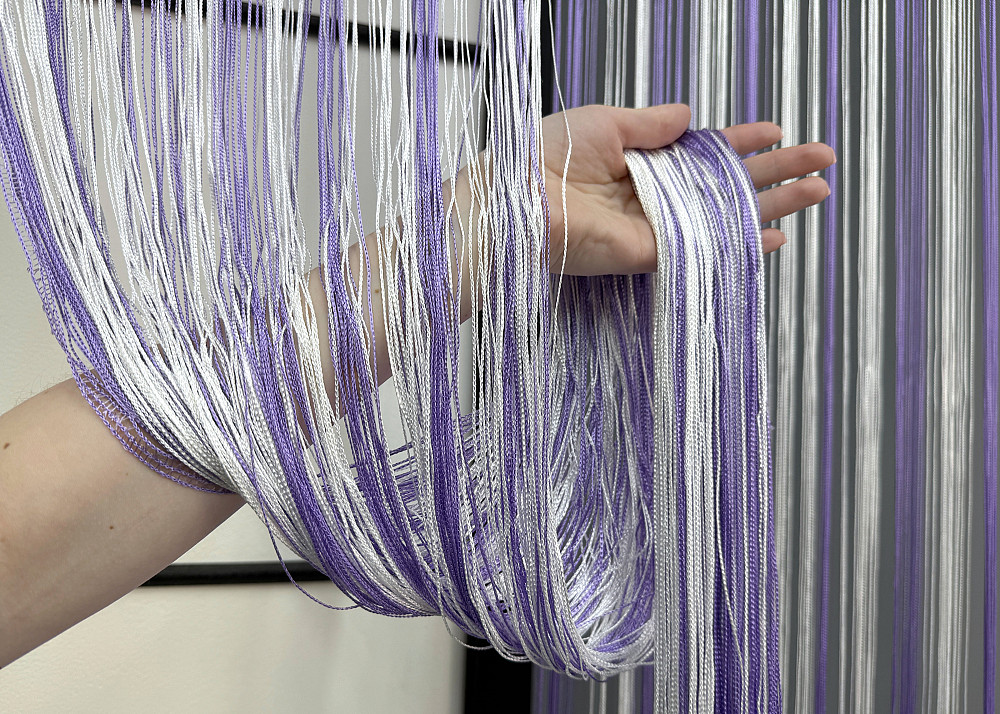 Штори-нитки "Кісея" з люрексом Бузковий з білим 300х300см 1 шт (61-096) Київ - фото 5