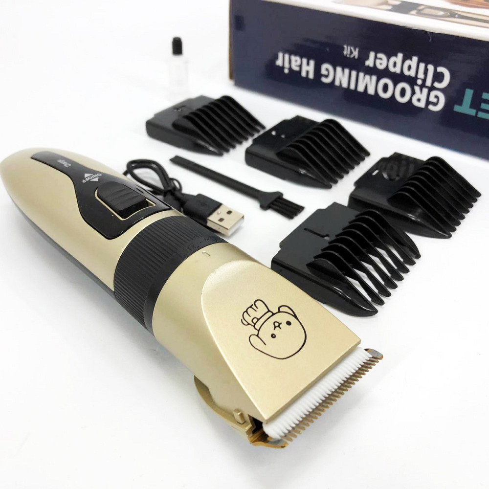 Машинка триммер для стрижки тварин собак / котів на акумуляторі з набором насадок Puppy SP-19 Львів - фото 18