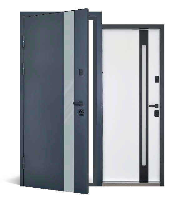 Входная дверь Abwehr Defender Nordi Glass RAL 7021T+Vinorit Белая 960*2050 мм Стильная входная дверь Киев - изображение 3