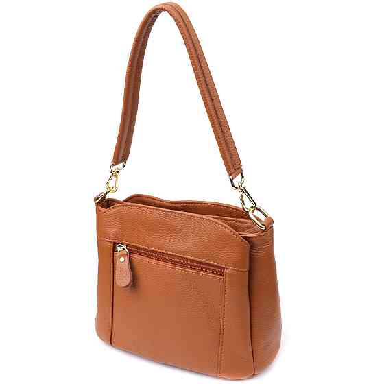 Женская сумка на три отделения из натуральной кожи Vintage 22975 Рыжий Киев