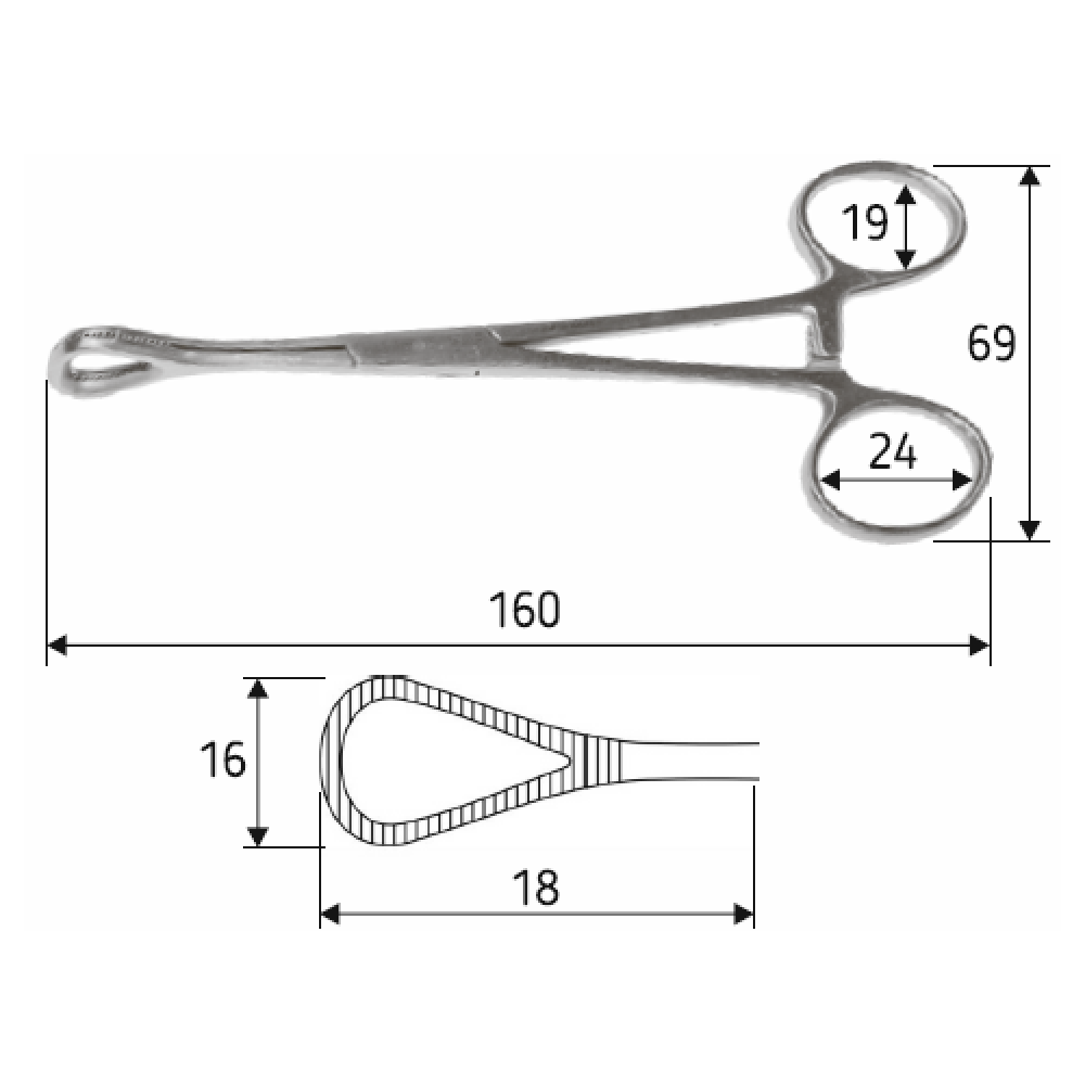 Затискач для утримування, 16 cм, вікончастий, J-17-420 Дніпро - фото 2