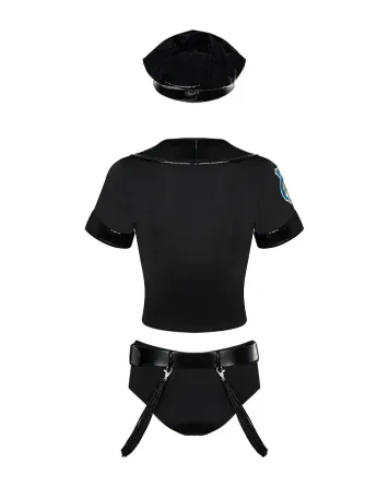 Еротичний костюм поліцейського Obsessive Police set S/M, black, топ, шорти, кепка, пояс, портупея Львів