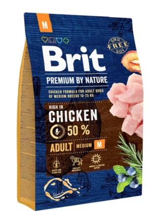 Сухий корм Бріт Brit Premium Adult M для дорослих собак середніх порід (від 10 до 25 кг), 3 кг Вінниця