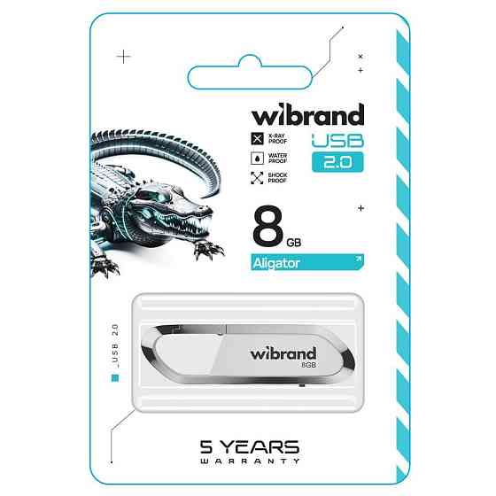 Флешка Wibrand Aligator 8Гб Білий Київ