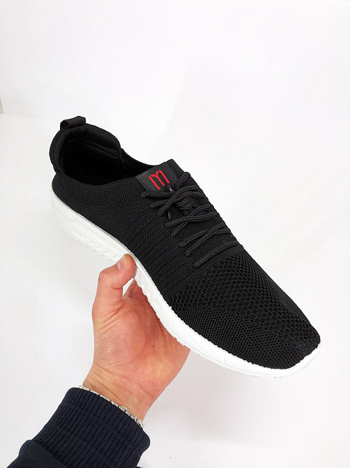 Простые мужские кроссовки 43, Мужские кроссовки лето черные Удобные легкие SP-29 Львов - изображение 9