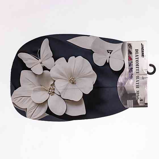 Jiamat Килимок для ванної кімнати з 3D-ефектом Petal Relief 38*58 см діатомітовий Чорний HP-42- Коломия