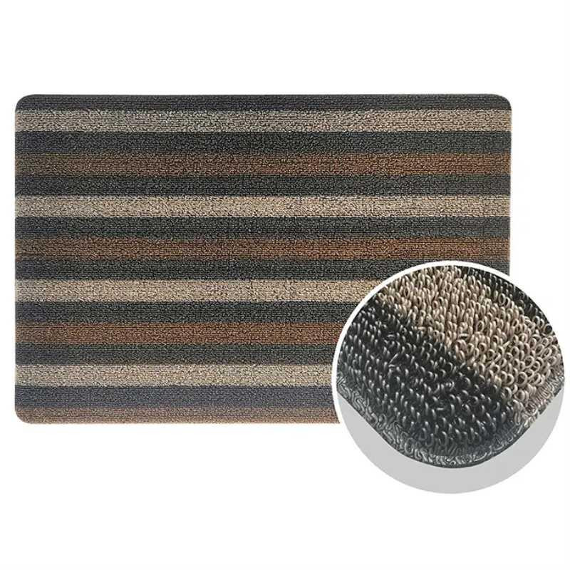 Дверной коврик Lovely Svi с петлевой щетиной 40 x 60 для внутреннего и наружного входа - Коричневая полоска Киев - изображение 1