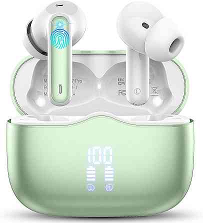 Беспроводные наушники Xinwld A97 Pro Bluetooth 5.3, 4 ENC-микрофона, 40 часов, LED, USB-C, IPX7, Grassgreen Киев