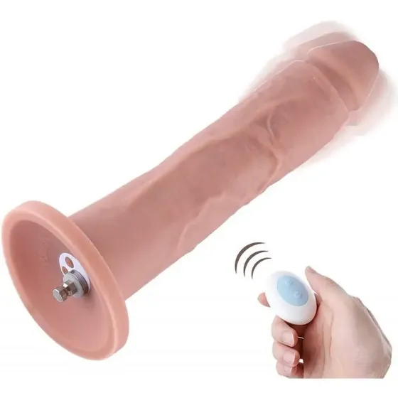 Фалоімітатор 10.2″ з вібрацією для секс-машин Hismith Silicone Dildo with Vibe, KlicLok, пульт ДК Львів