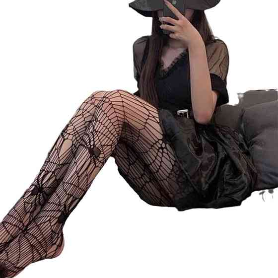 Колготки з павуками та павутиною жіночі one size чорний Київ