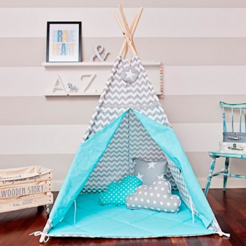 Вігвам Хатка комплект Сіра м'ята з подушками — великий 150*150 см Київ - фото 1