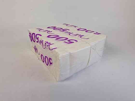 Серветка 400 аркушів біла фуршетна Вельвет (накатка фіолетова) (1 пачка) Харків