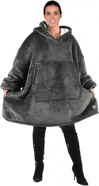 Толстовка-плед с капюшоном для мужчины и женщины - / Плед толстовка, худи Синий Коломыя - изображение 7