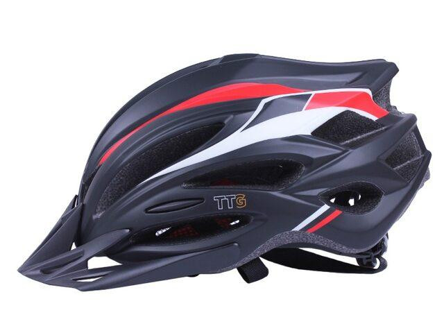 Шолом велосипедний H-093 з чорним козирком, габаритним ліхтарем (чорний із червоним, size L) Мукачево - фото 3