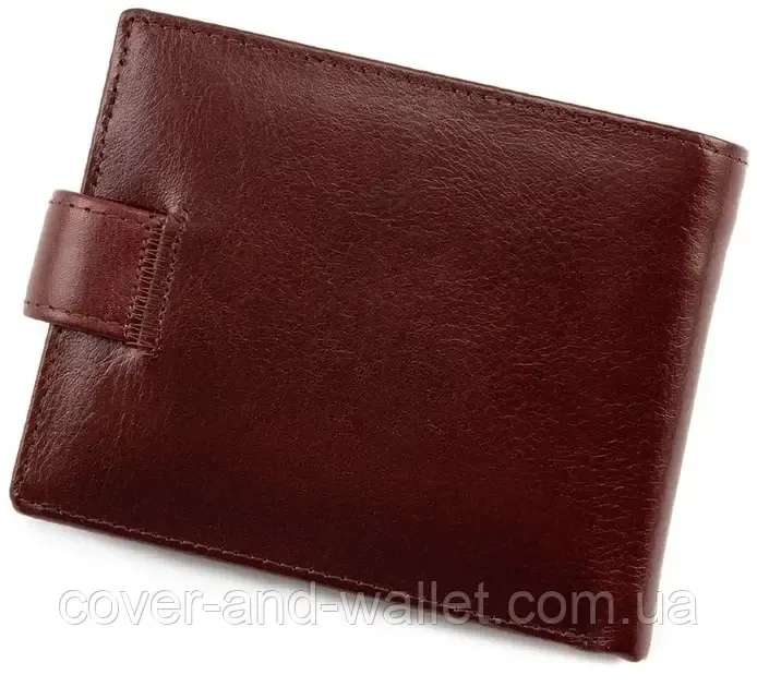 Мужское портмоне из высококачественной кожи коричневого цвета на кнопке Boston Киев - изображение 12