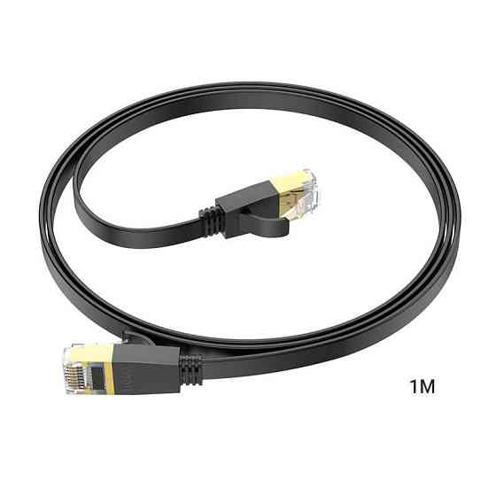 Мережевий кабель HOCO US07 General pure copper flat network cable(L=1M) Black Київ
