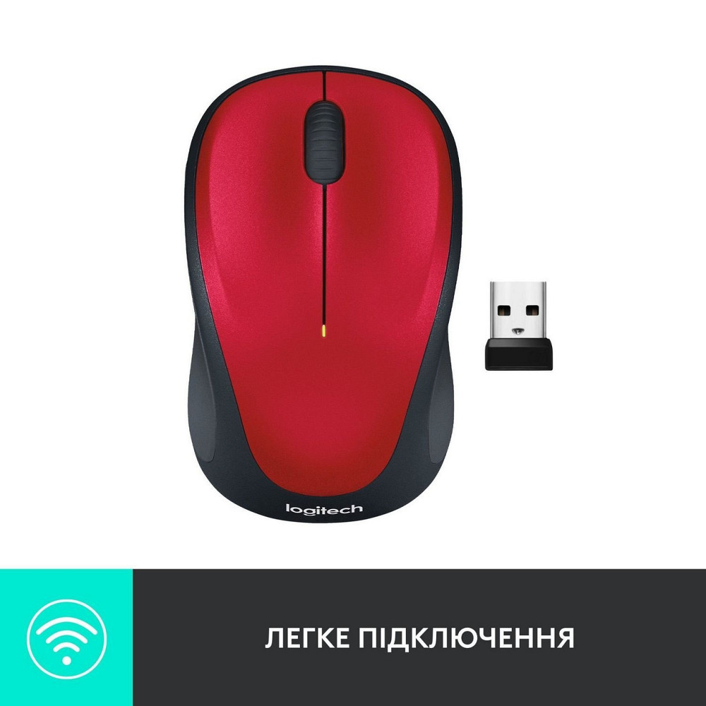 Миша бездротова Logitech M235 Red (910-002496)  Чорно-червоний Харків - фото 3