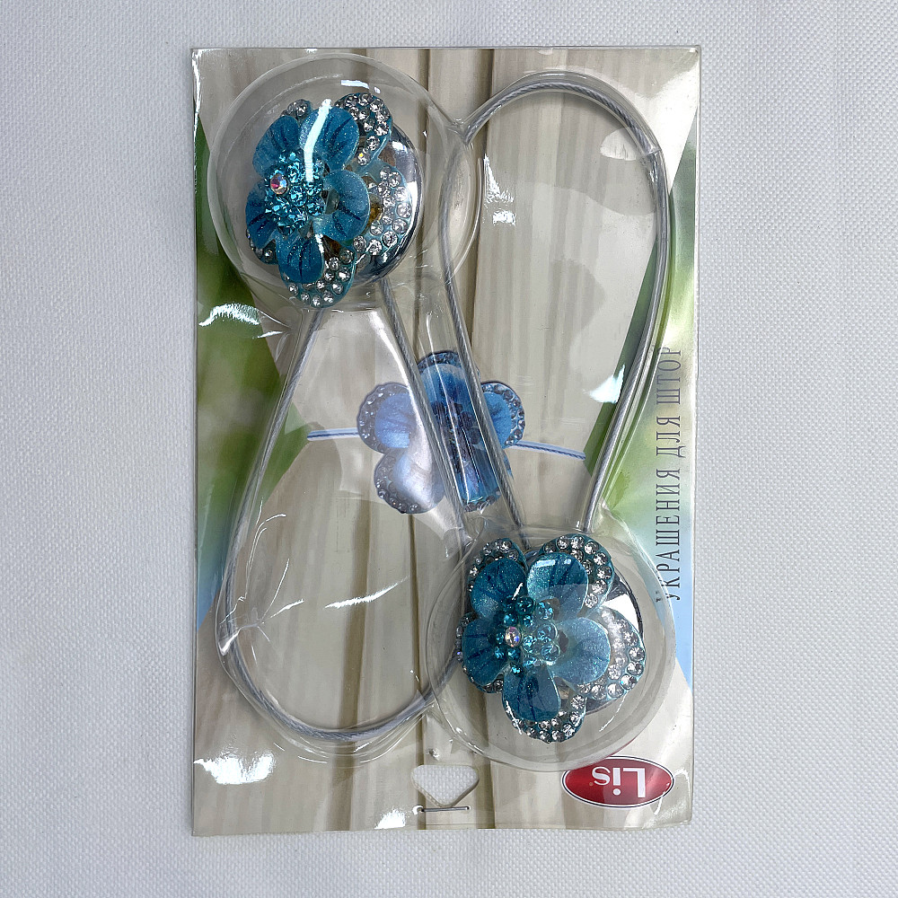 Магніти для штор та гардин "Flowers" набір 2 шт Блакитний (81-186) Київ - фото 8