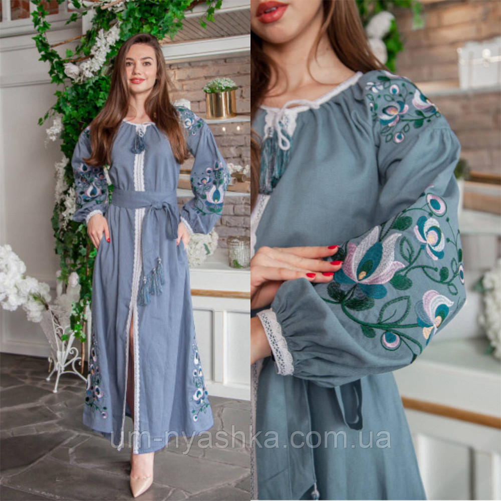 Жіноча вишита сукня на льоні Мальва Кривий Ріг - фото 5