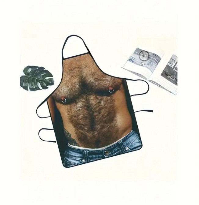 Фартук мужской кухонный с прикольным принтом волосатого торса Киев - изображение 5