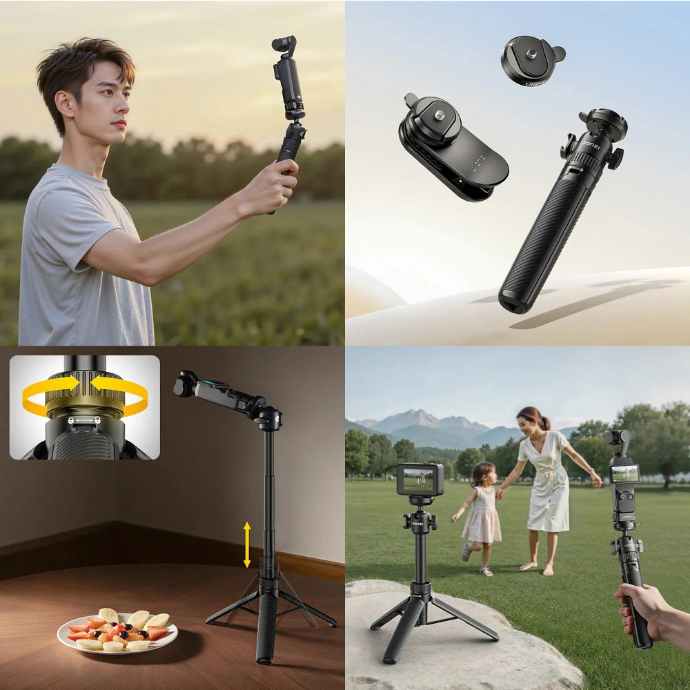 Штатив для экшн-камеры телефона с быстросъемной платформой Cka 21-62см Ulanzi MT90 Киев - изображение 4