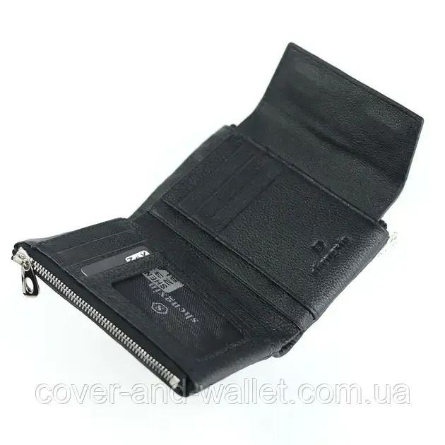 Стильний жіночий шкіряний гаманець чорного кольору невеликого розміру Helen Verde 232 Київ - фото 12