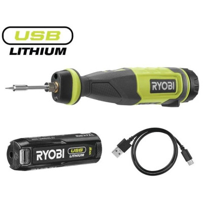 Паяльник электрический Ryobi RSI4-120G аккумуляторный, USB, Lithium 4V 2Ah, 460°С, подсветка (5133006146) Винница - изображение 2