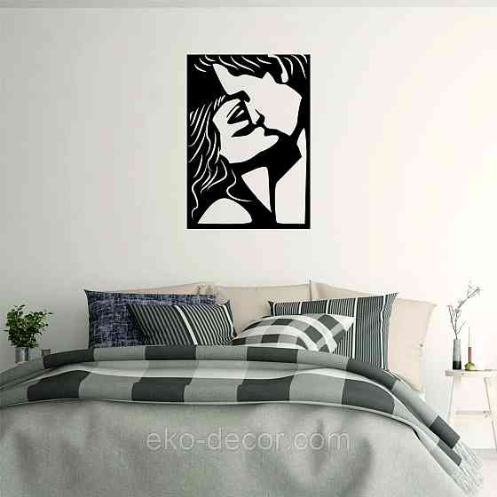 Декоративне настінне Панно «Поцілунок», Декор на стіну 90*63 см, Чорний Київ