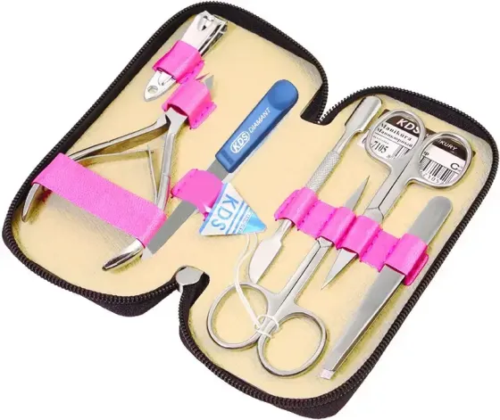 Маникюрный набор KDS маникюрно педикюрный (7 предметов) 7105 с хрустальной пилочкой Киев