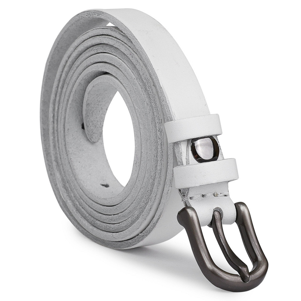 Женский тонкий ремень из натуральной кожи Vintage 20770 Белый Киев - изображение 5