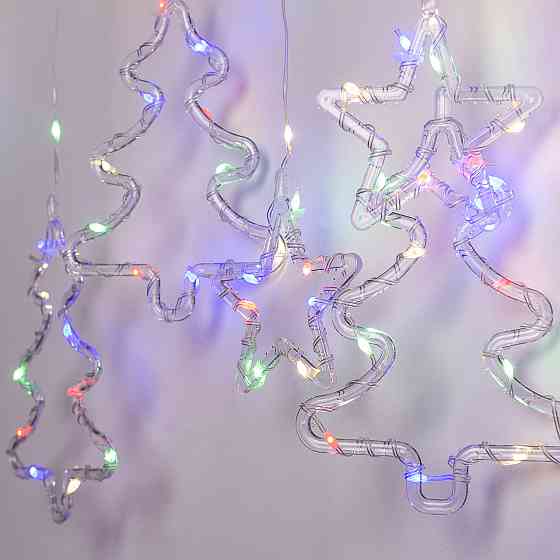 Гирлянда штора светодиодная GarlandoPro звезда и елка 120LED 3х0,9 м 8 режимов 1733069ML Киев