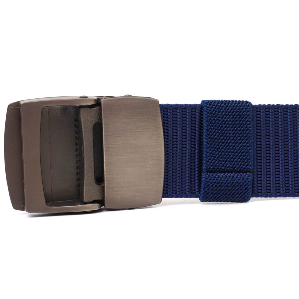 Надійний чоловічий ремінь із металевою пряжкою з текстилю 20596 Vintage Синій Київ - фото 6