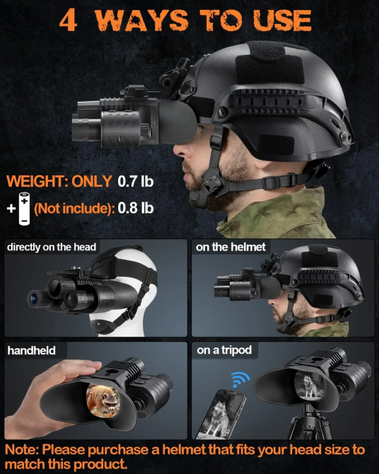 Прилад нічного бачення NV-880 8x16MP із цифровим зумом 1080P HD WiFi 850nm (до 600м у темряві) Вінниця - фото 6