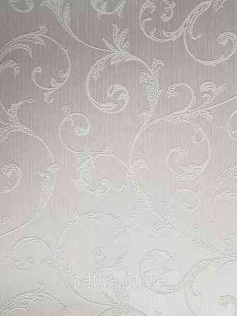 Шпалери текстильні еко 0.53х10.05 Rasch Textil Valentina класика завитки вензелі біло сірі на білому Київ