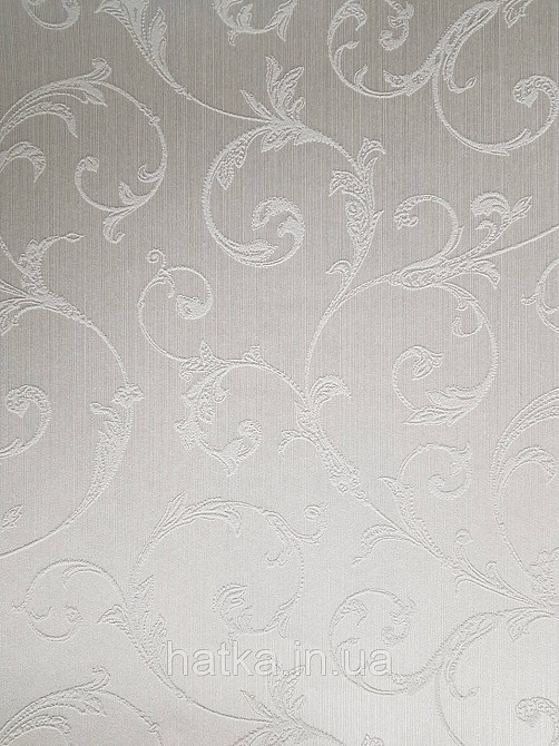 Шпалери текстильні еко 0.53х10.05 Rasch Textil Valentina класика завитки вензелі біло сірі на білому Київ - фото 1