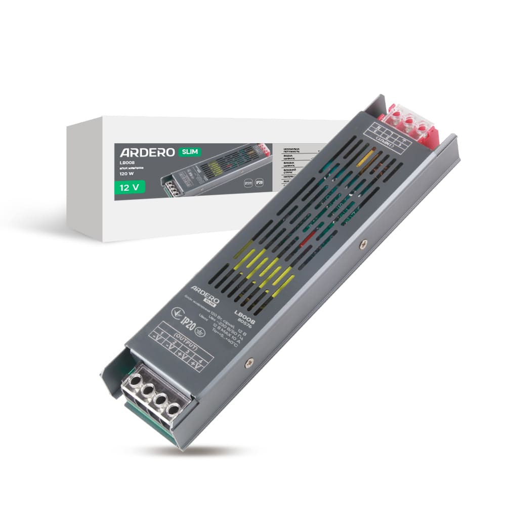 Блок живлення для LED стрічки Ardero LB008 12В 120Вт Харків - фото 1