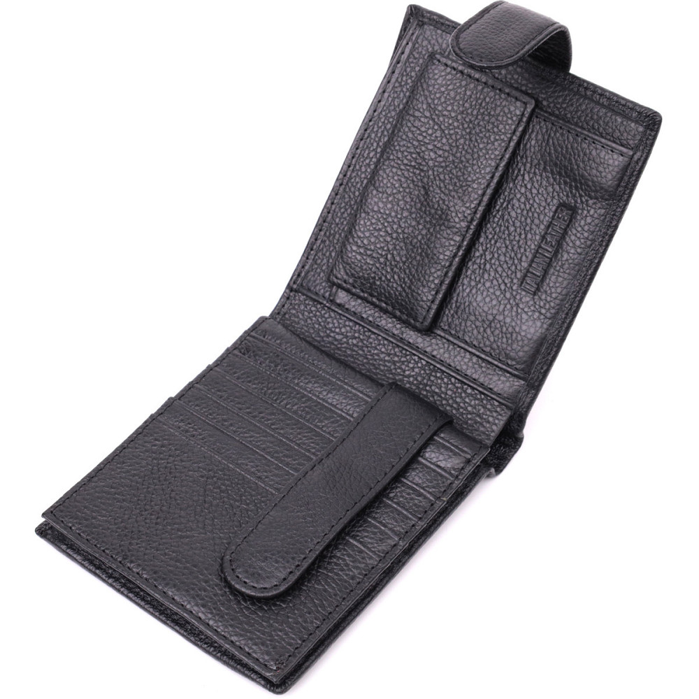 Чоловічий трендовий гаманець із натуральної шкіри Чорний (ST Leather) Київ - фото 10