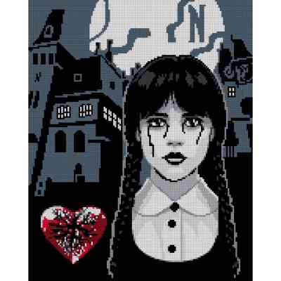 Картина по номерам Santi Wednesday Secrets of Nevermore 40х50 см, алмазна мозаїка (955322) Винница