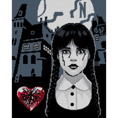 Картина по номерам Santi Wednesday Secrets of Nevermore 40х50 см, алмазна мозаїка (955322) Винница - изображение 1