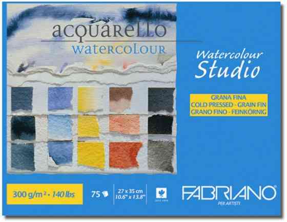 Склейка для акварели Watercolor Studio A4 (27х35см) 300г/м2 75л среднее зерно Fabriano Киев