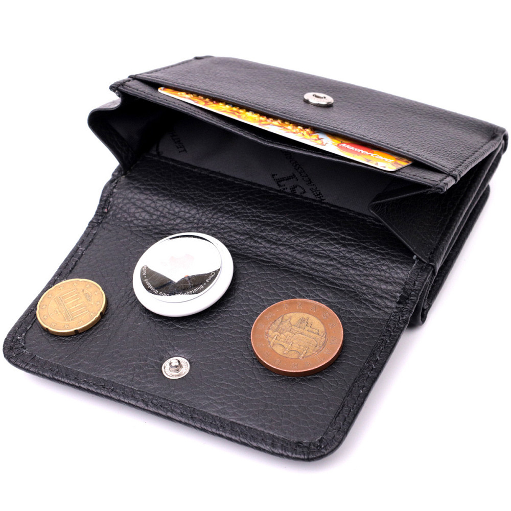 Жіночий горизонтальний гаманець з натуральної шкіри Чорний (ST Leather) Київ - фото 1