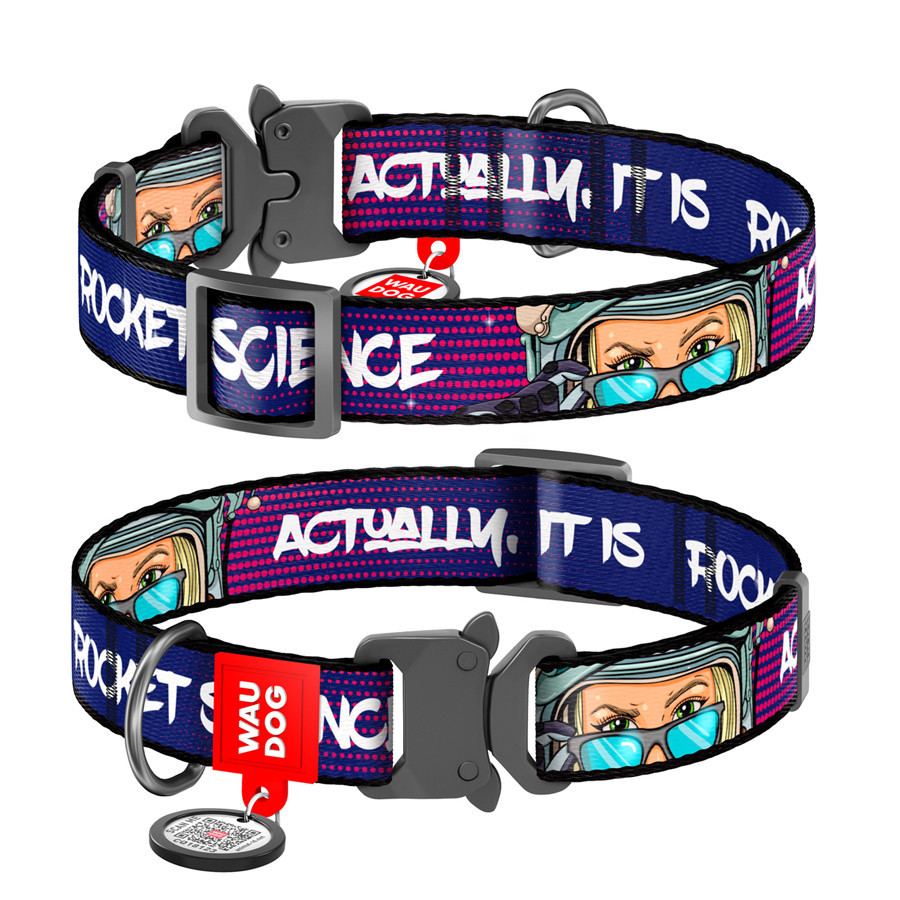 Ошейник для собак нейлоновый WAUDOG Nylon c QR-паспортом, рисунок 