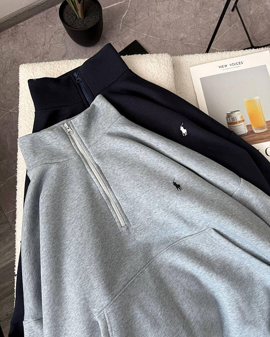 Жіночий утеплений оверсайз світшот тринитка на флісі 42-48 Сірий меланж Одеса - фото 3