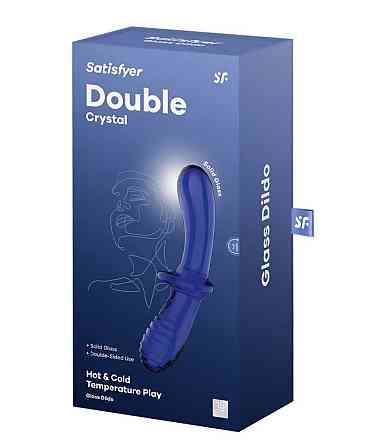 Фаллоимитатор двойной из стекла Satisfyer Double Crystal, синий Sex Aura Киев