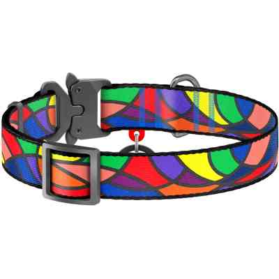Нашийник для тварин WAUDOG Nylon з QR паспортом "Вітраж" металева пряжка-фастекс М (5175) Вінниця