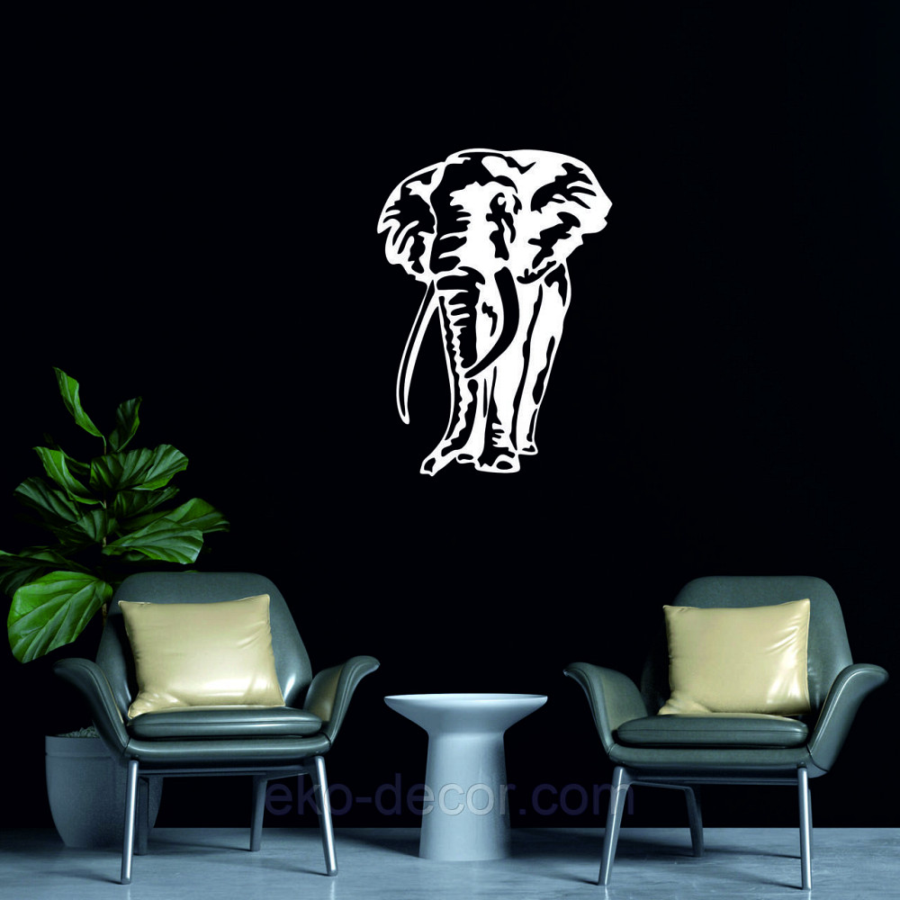 Декоративне настінне Панно «Слон», Декор на стіну 10*78 см, Білий Київ - фото 5